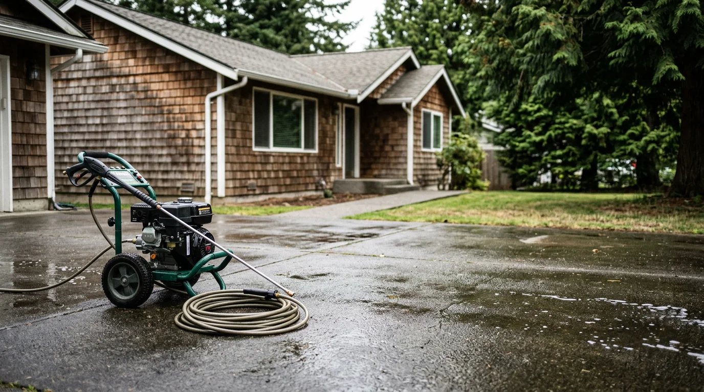 Professional exterior cleaning of a residential home in Port Orchard